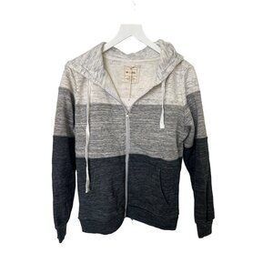 Doublju Color-Block Lightweight Zip-Up Hoodie Jacket